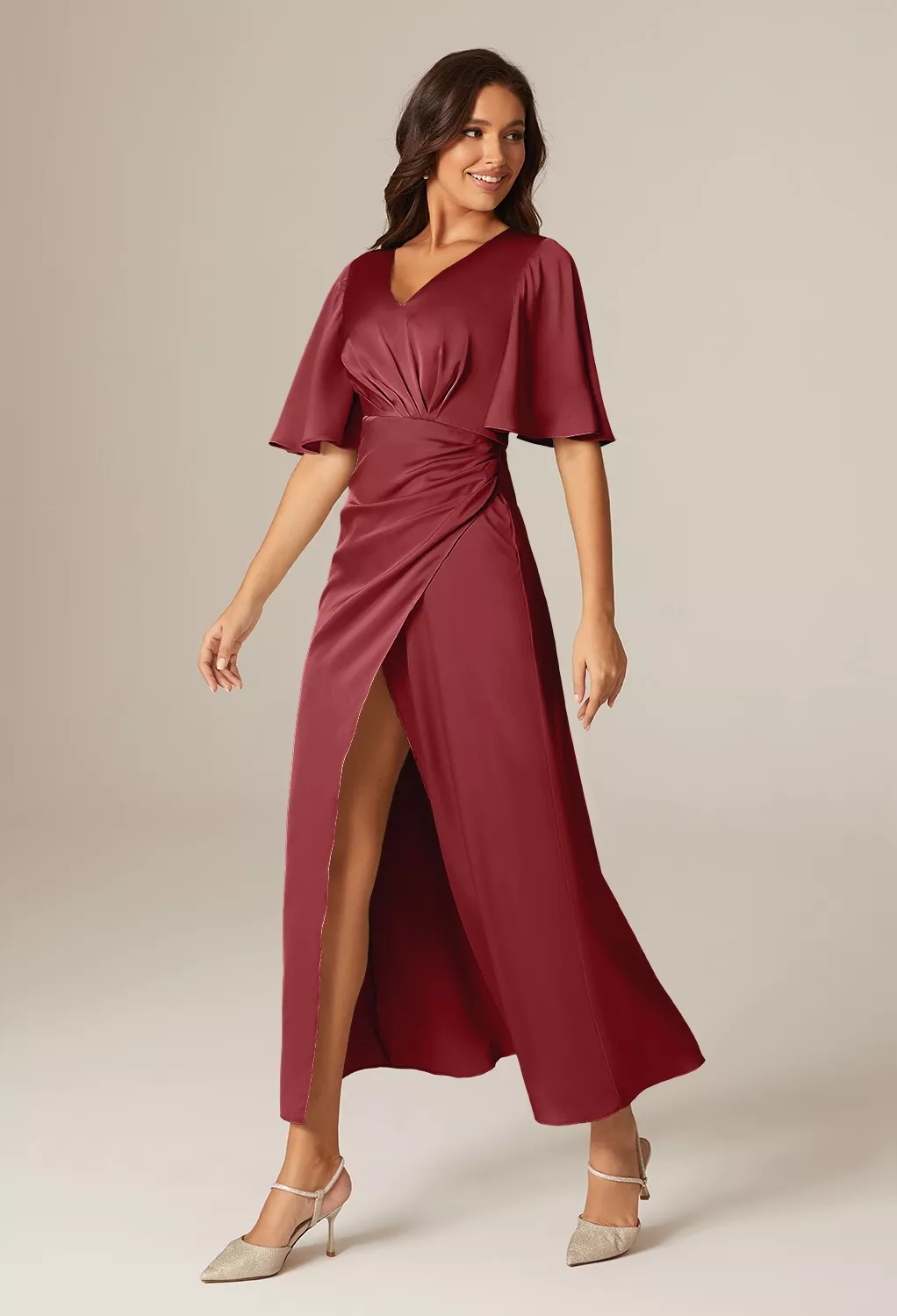 AW Gabrielle Burgundy  Wedding Guest Dresses
